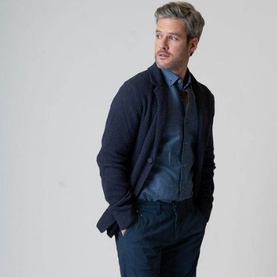 Blazer in maglia da uomo colore blu